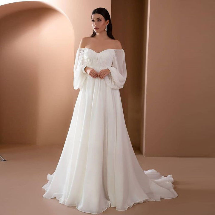 V-Neck Maxi Chiffon Dress