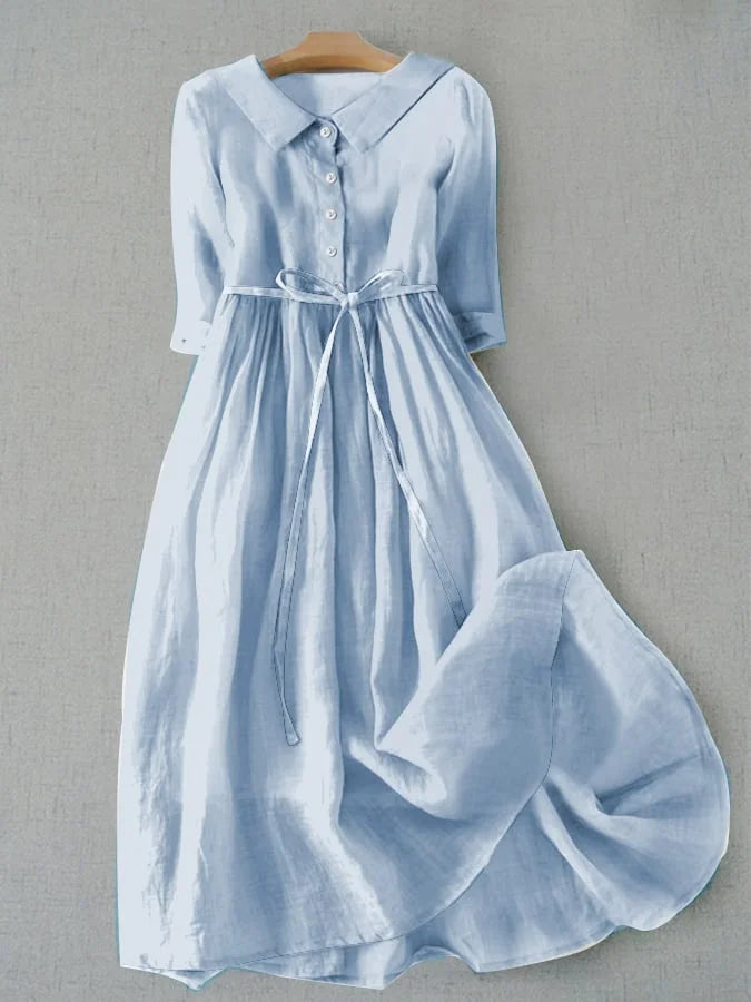 Doro - Elegant  Dress with Waist Tie