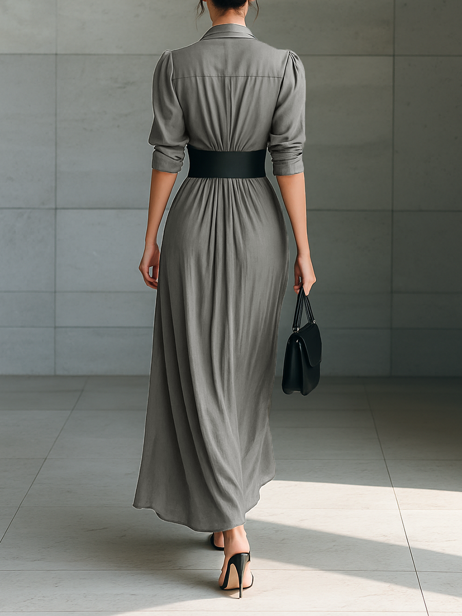Maxi Dress with Reversible Collar