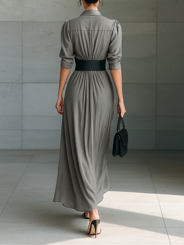 Maxi Dress with Reversible Collar
