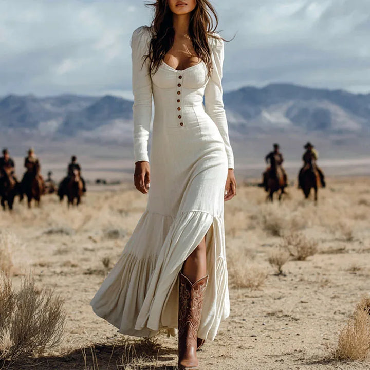 AUTUMN DRESS IN VINTAGE STYLE