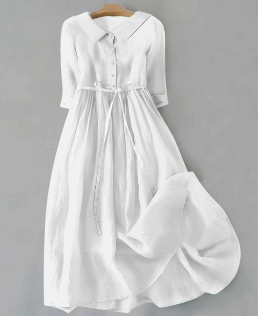 Doro - Elegant  Dress with Waist Tie